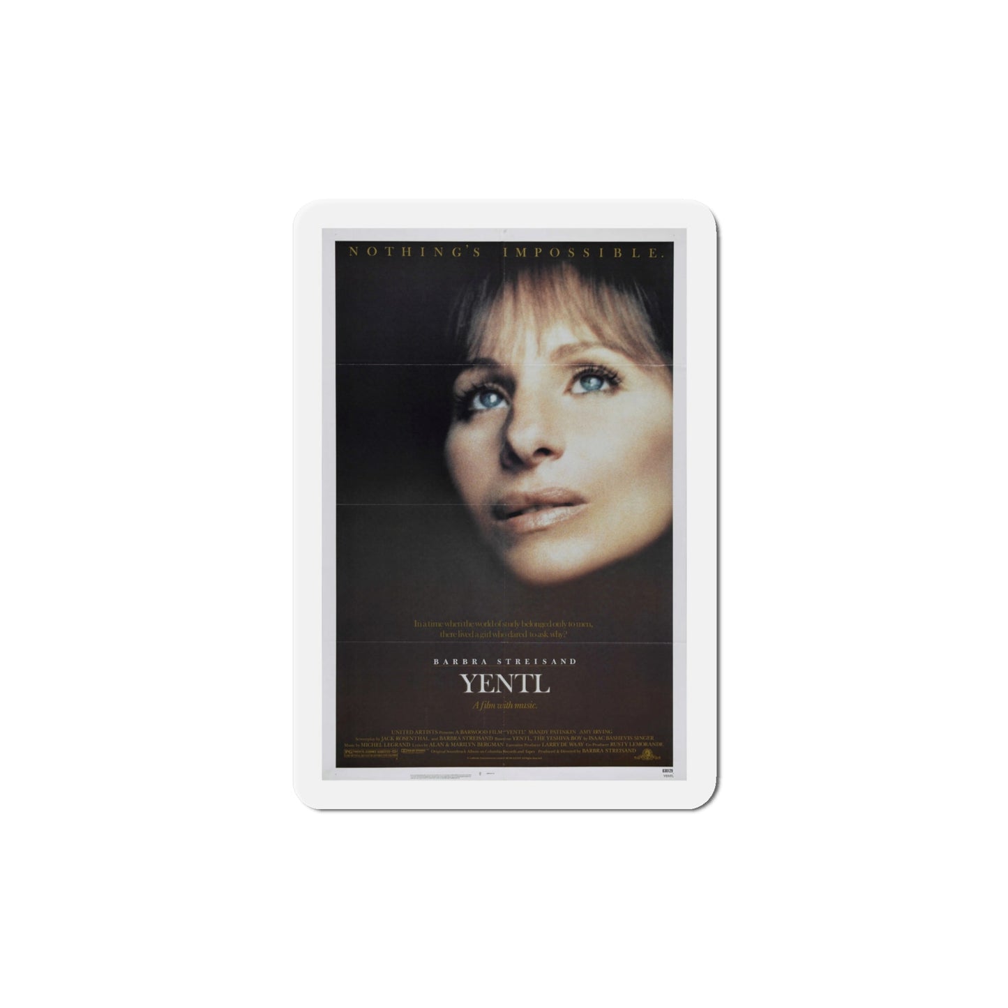 Yentl 1983 Movie Poster Die-Cut Magnet-4" x 4"-The Sticker Space