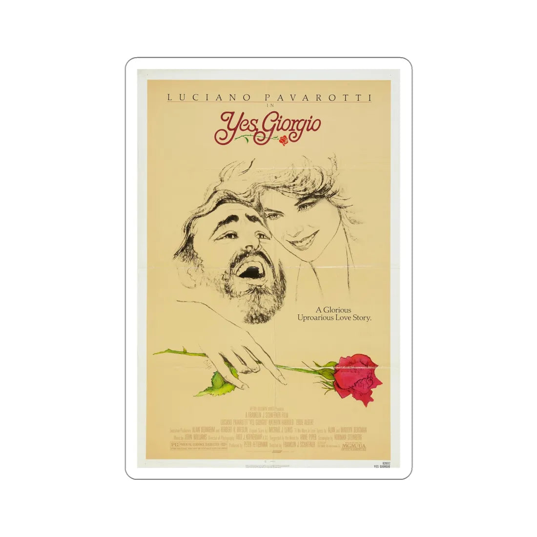 Yes, Giorgio 1982 Movie Poster STICKER Vinyl Die-Cut Decal 4 Inch - The Sticker Space
