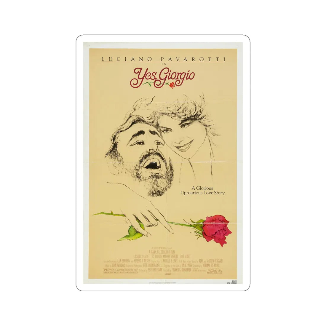 Yes, Giorgio 1982 Movie Poster STICKER Vinyl Die-Cut Decal 5 Inch - The Sticker Space
