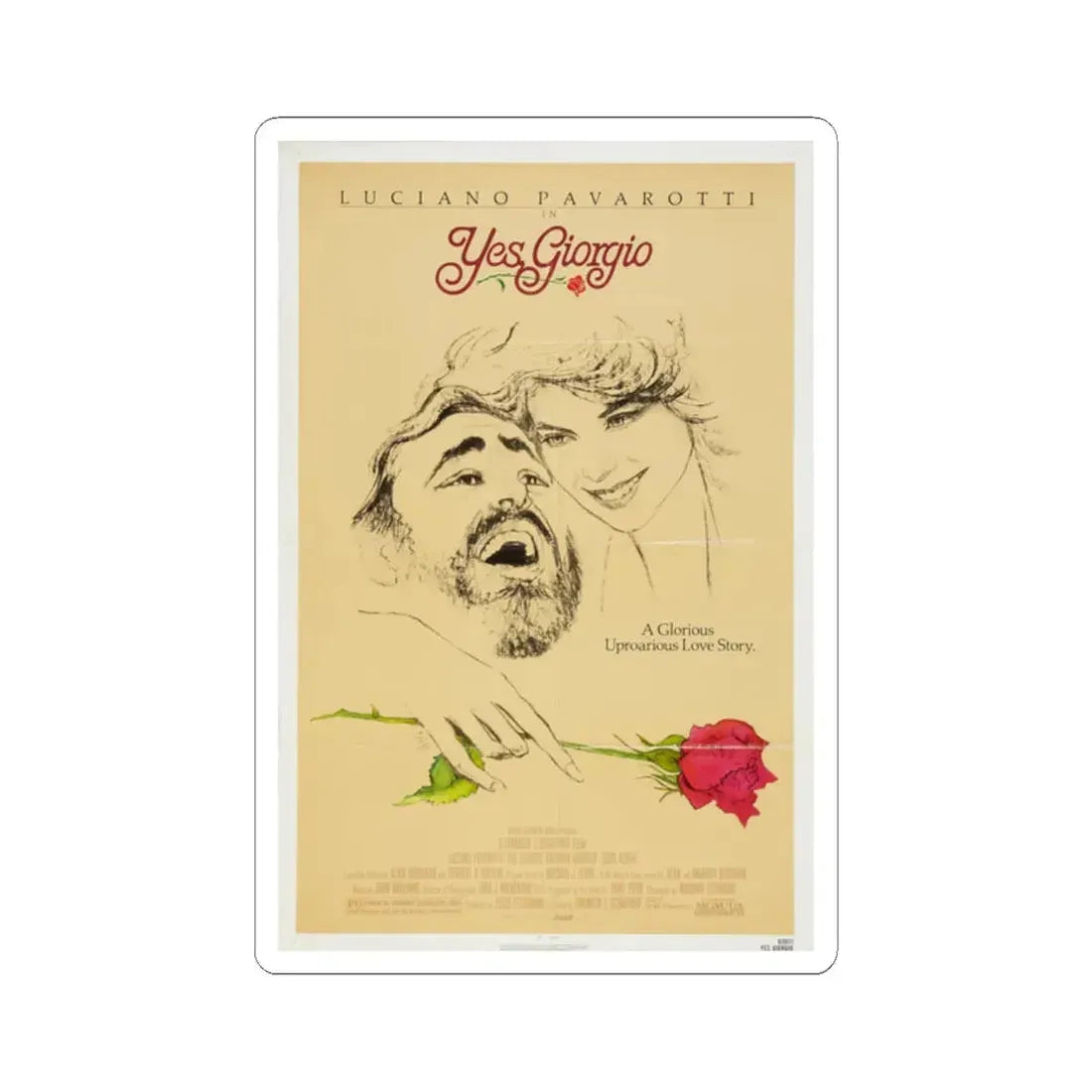 Yes, Giorgio 1982 Movie Poster - STICKER Vinyl Kiss-Cut Decal 2 Inch White - The Sticker Space