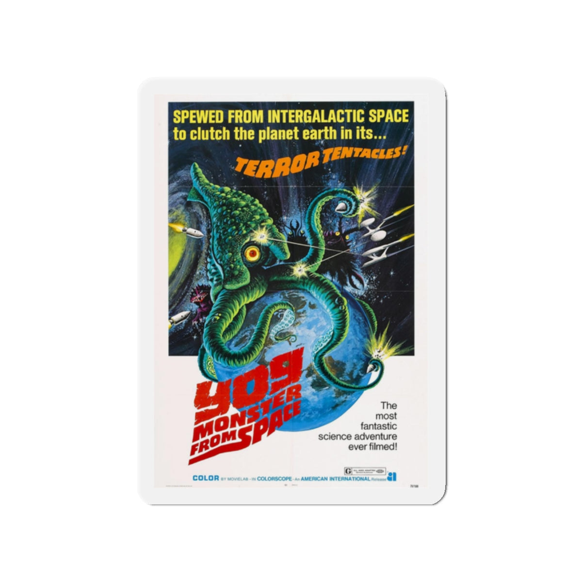 YOG MONSTER FROM SPACE 1970 Movie Poster - Refrigerator Magnet-2" x 2"-The Sticker Space