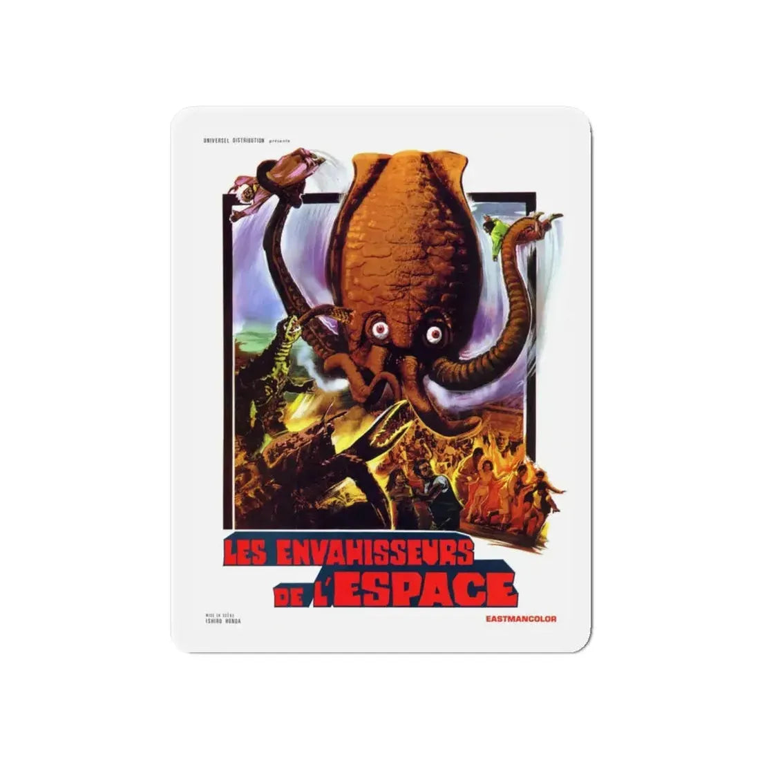 YOG MONSTER FROM SPACE (FRENCH) 1970 Movie Poster - Refrigerator Magnet 4 Inch - The Sticker Space