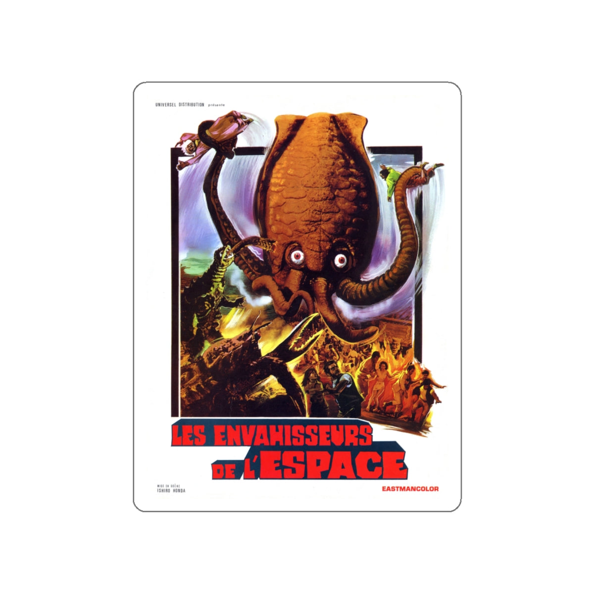 YOG MONSTER FROM SPACE (FRENCH) 1970 Movie Poster STICKER Vinyl Die-Cut Decal-White-The Sticker Space