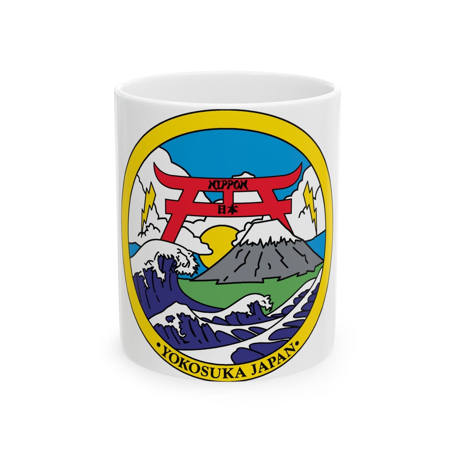 Yokosuka Japan NAVPACMETOFAC (U.S. Navy) White Coffee Mug-11oz-The Sticker Space