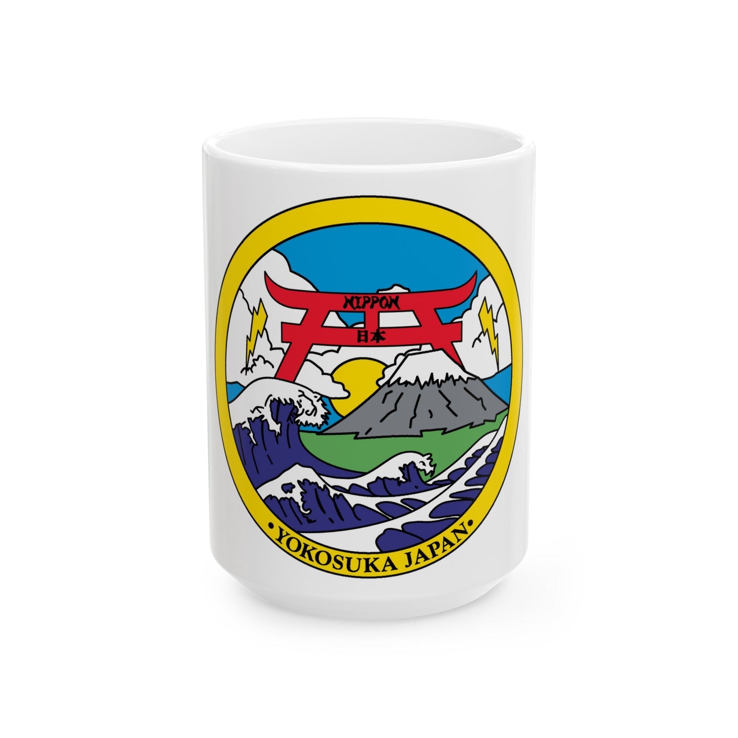 Yokosuka Japan NAVPACMETOFAC (U.S. Navy) White Coffee Mug-15oz-The Sticker Space