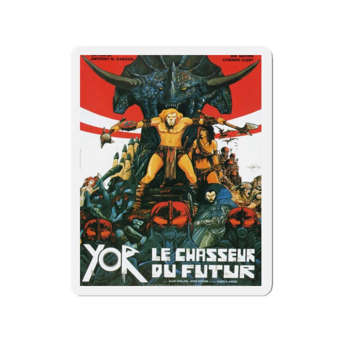 YOR THE HUNTER FROM THE FUTURE 1983 Movie Poster - Refrigerator Magnet 2 Inch - The Sticker Space