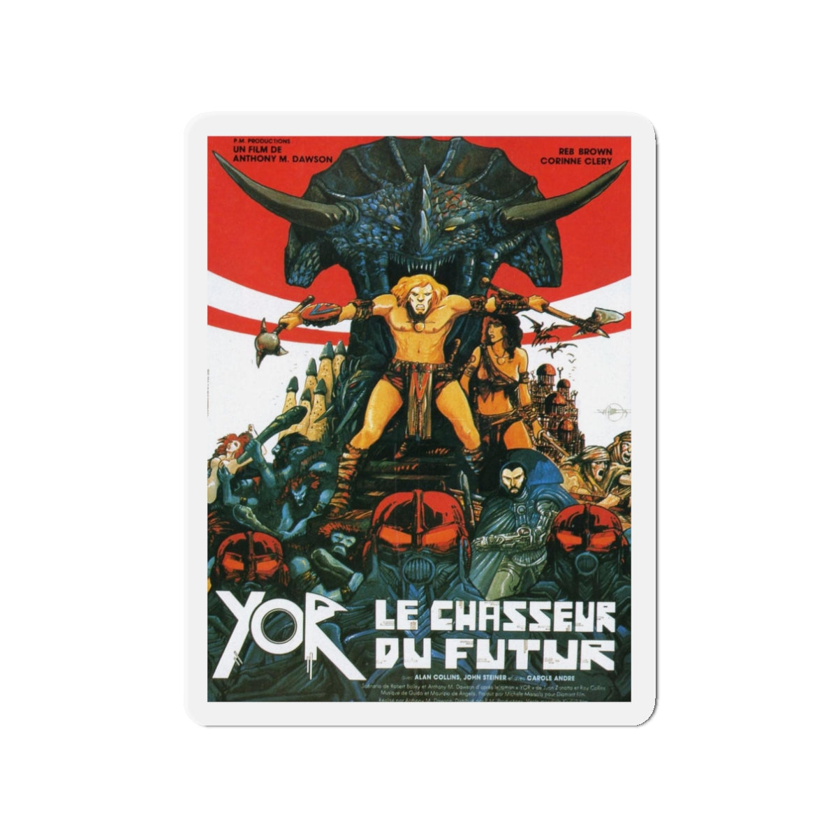 YOR THE HUNTER FROM THE FUTURE 1983 Movie Poster - Refrigerator Magnet-3" x 3"-The Sticker Space