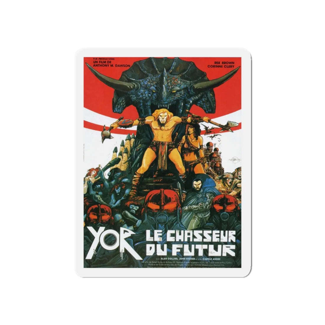YOR THE HUNTER FROM THE FUTURE 1983 Movie Poster - Refrigerator Magnet 5 Inch - The Sticker Space