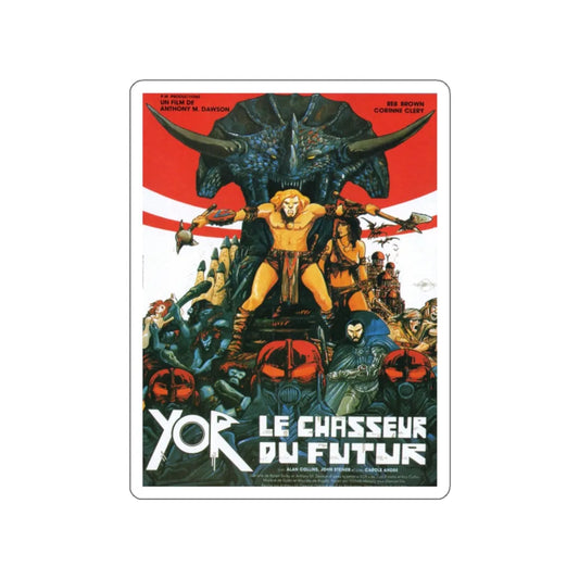 YOR THE HUNTER FROM THE FUTURE 1983 Movie Poster STICKER Vinyl Die-Cut Decal 2 Inch - The Sticker Space