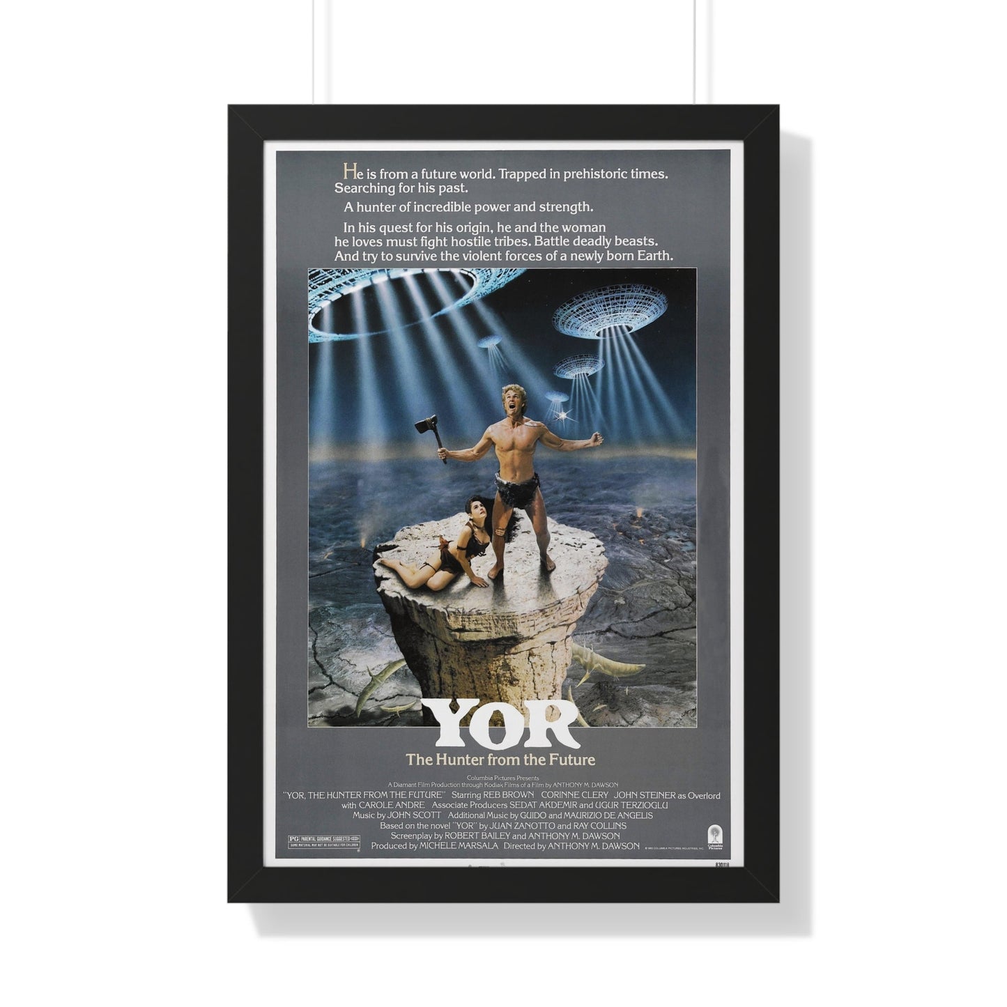 YOR THE HUNTER FROM THE FUTURE (2) 1983 - Framed Movie Poster-20" x 30"-The Sticker Space