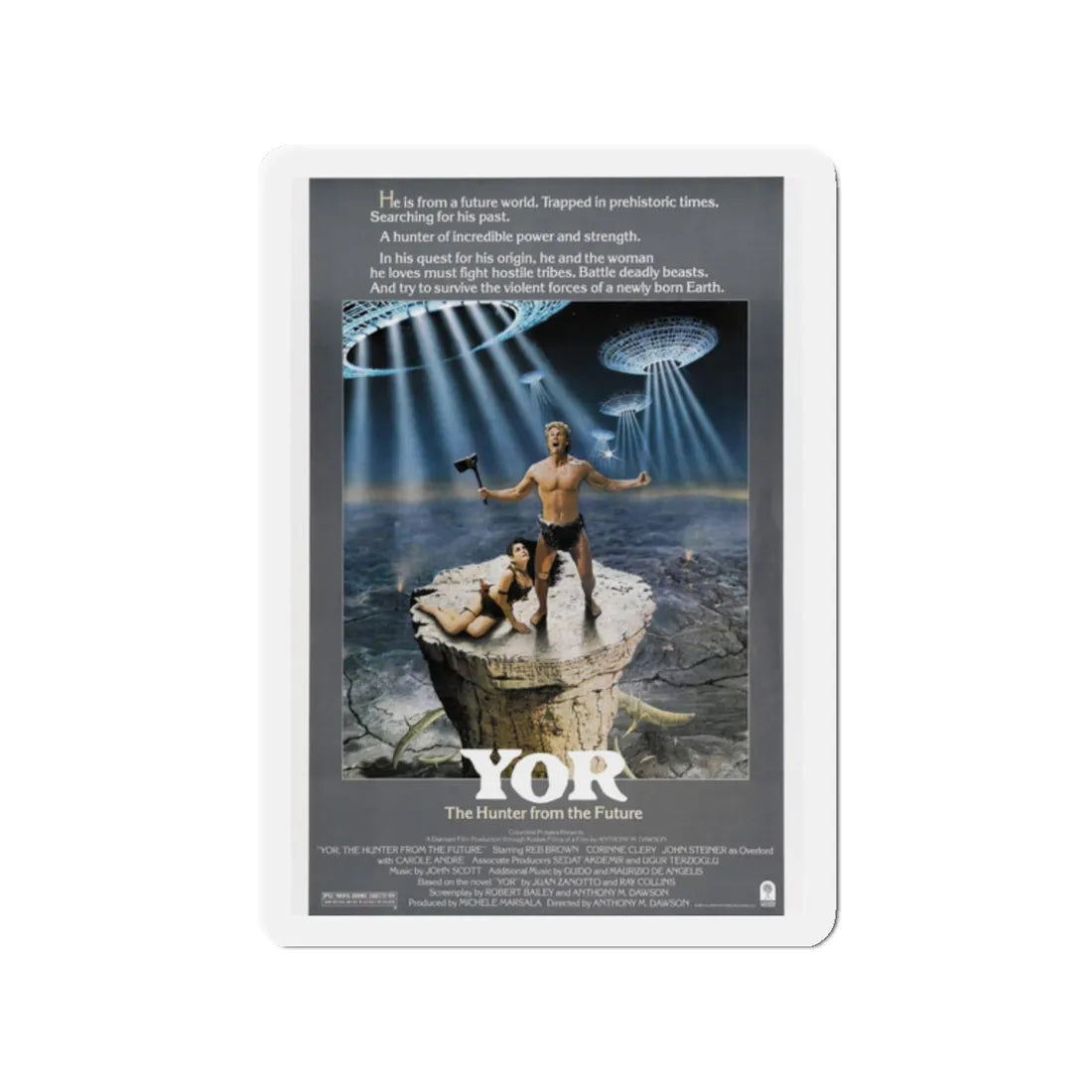 YOR THE HUNTER FROM THE FUTURE (2) 1983 Movie Poster - Refrigerator Magnet 2 Inch - The Sticker Space