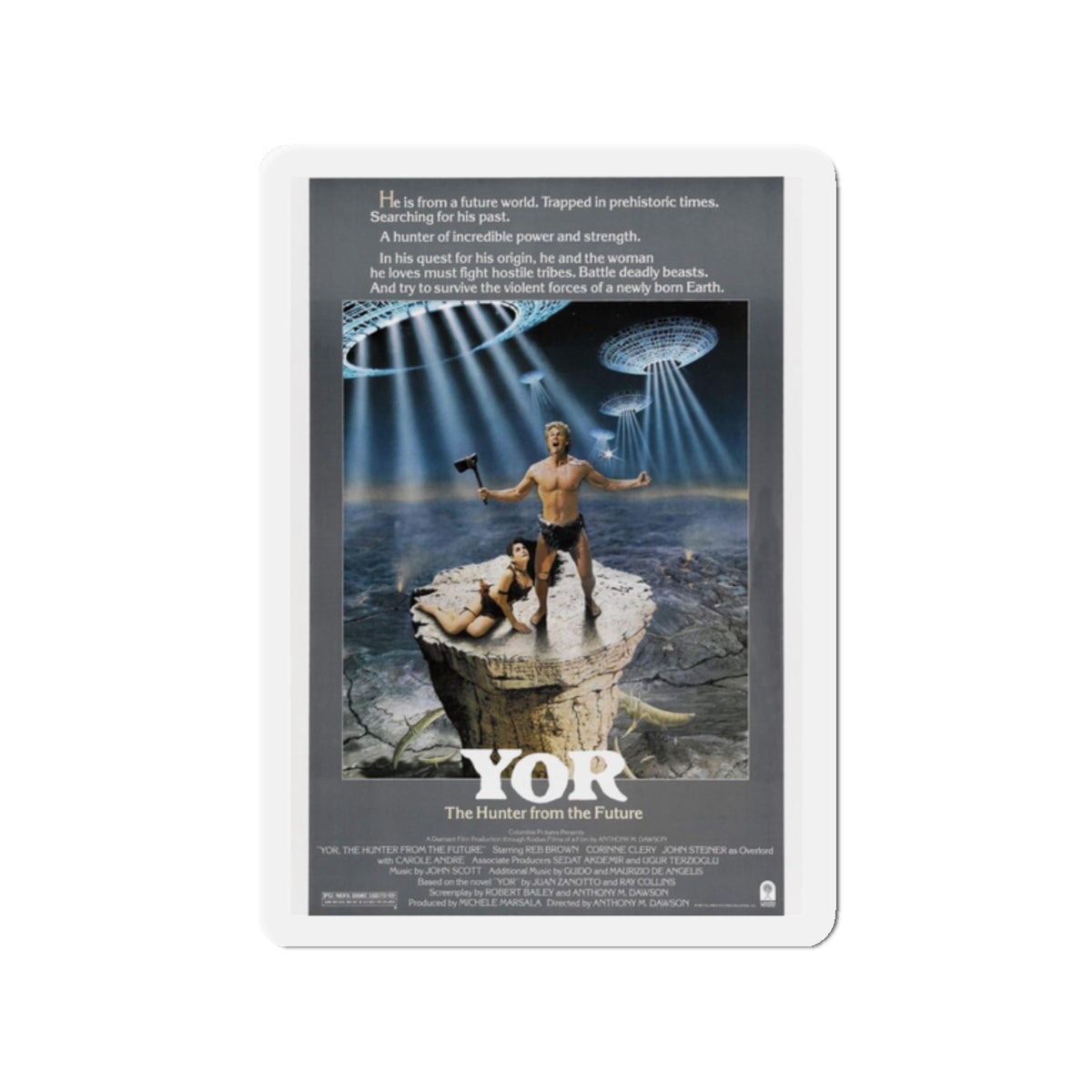 YOR THE HUNTER FROM THE FUTURE (2) 1983 Movie Poster - Refrigerator Magnet-2" x 2"-The Sticker Space