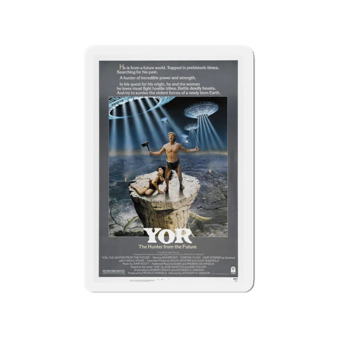 YOR THE HUNTER FROM THE FUTURE (2) 1983 Movie Poster - Refrigerator Magnet 3 Inch - The Sticker Space