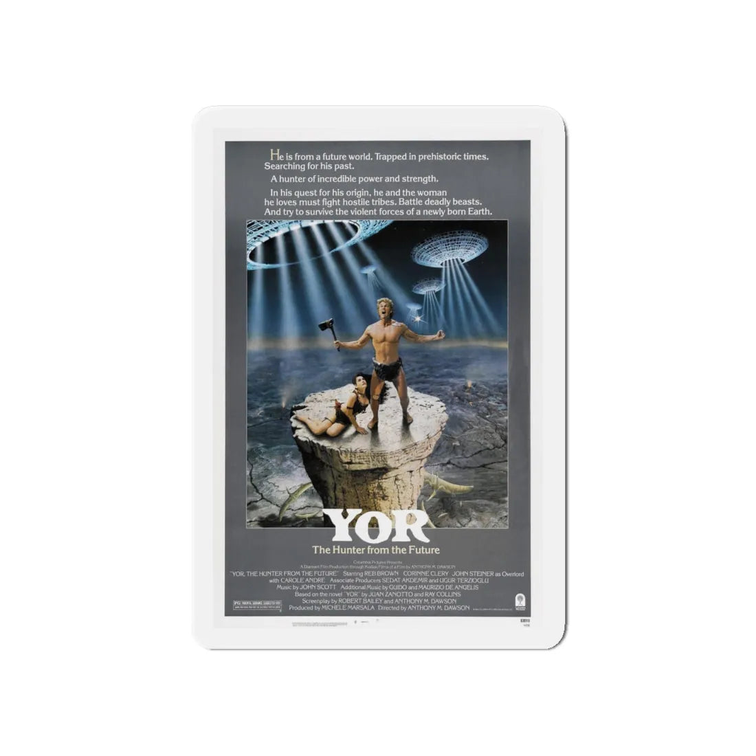 YOR THE HUNTER FROM THE FUTURE (2) 1983 Movie Poster - Refrigerator Magnet 4 Inch - The Sticker Space