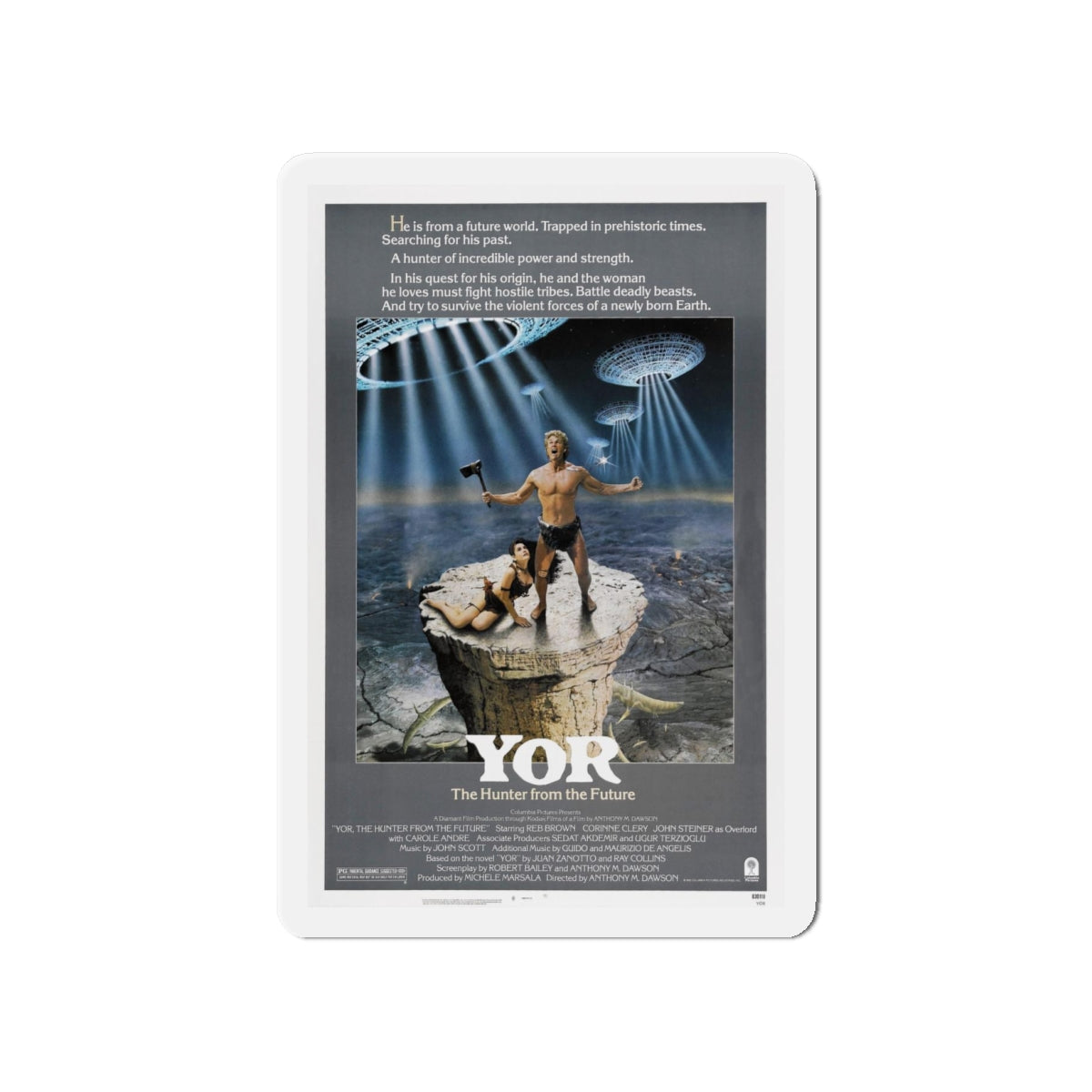 YOR THE HUNTER FROM THE FUTURE (2) 1983 Movie Poster - Refrigerator Magnet-4" x 4"-The Sticker Space