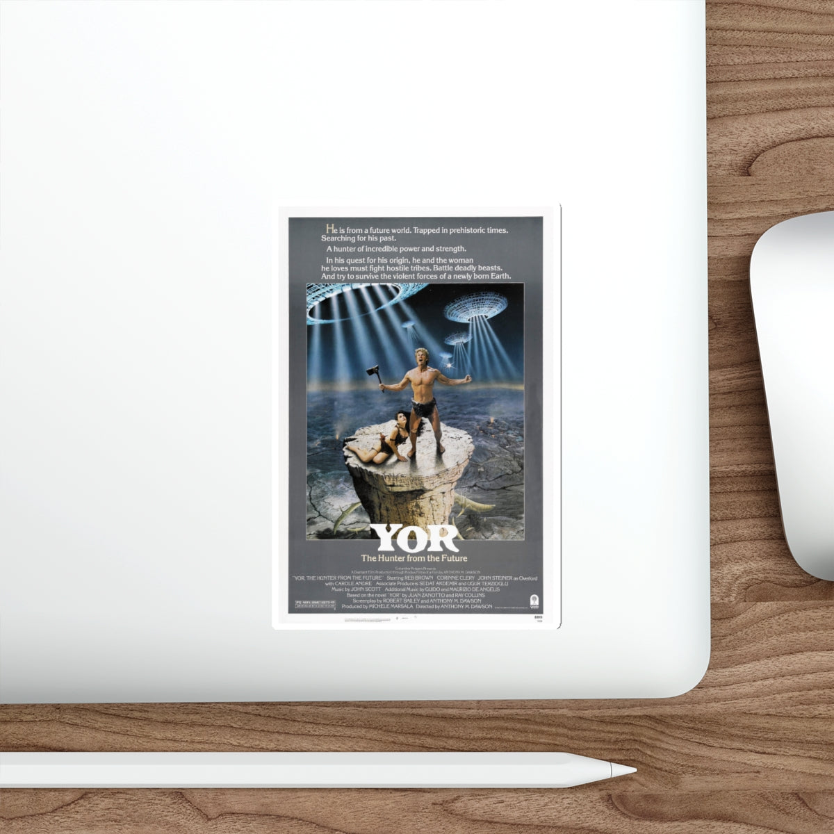 YOR THE HUNTER FROM THE FUTURE (2) 1983 Movie Poster STICKER Vinyl Die-Cut Decal-The Sticker Space