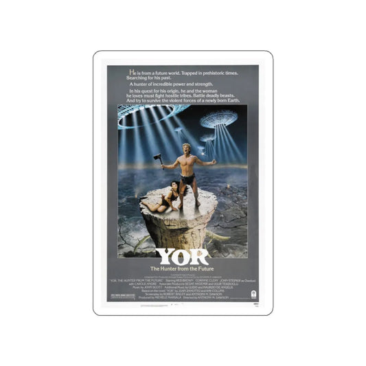 YOR THE HUNTER FROM THE FUTURE (2) 1983 Movie Poster STICKER Vinyl Die-Cut Decal 2 Inch - The Sticker Space