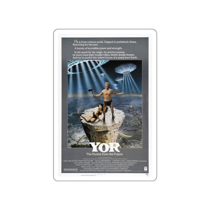 YOR THE HUNTER FROM THE FUTURE (2) 1983 Movie Poster STICKER Vinyl Die-Cut Decal-White-The Sticker Space