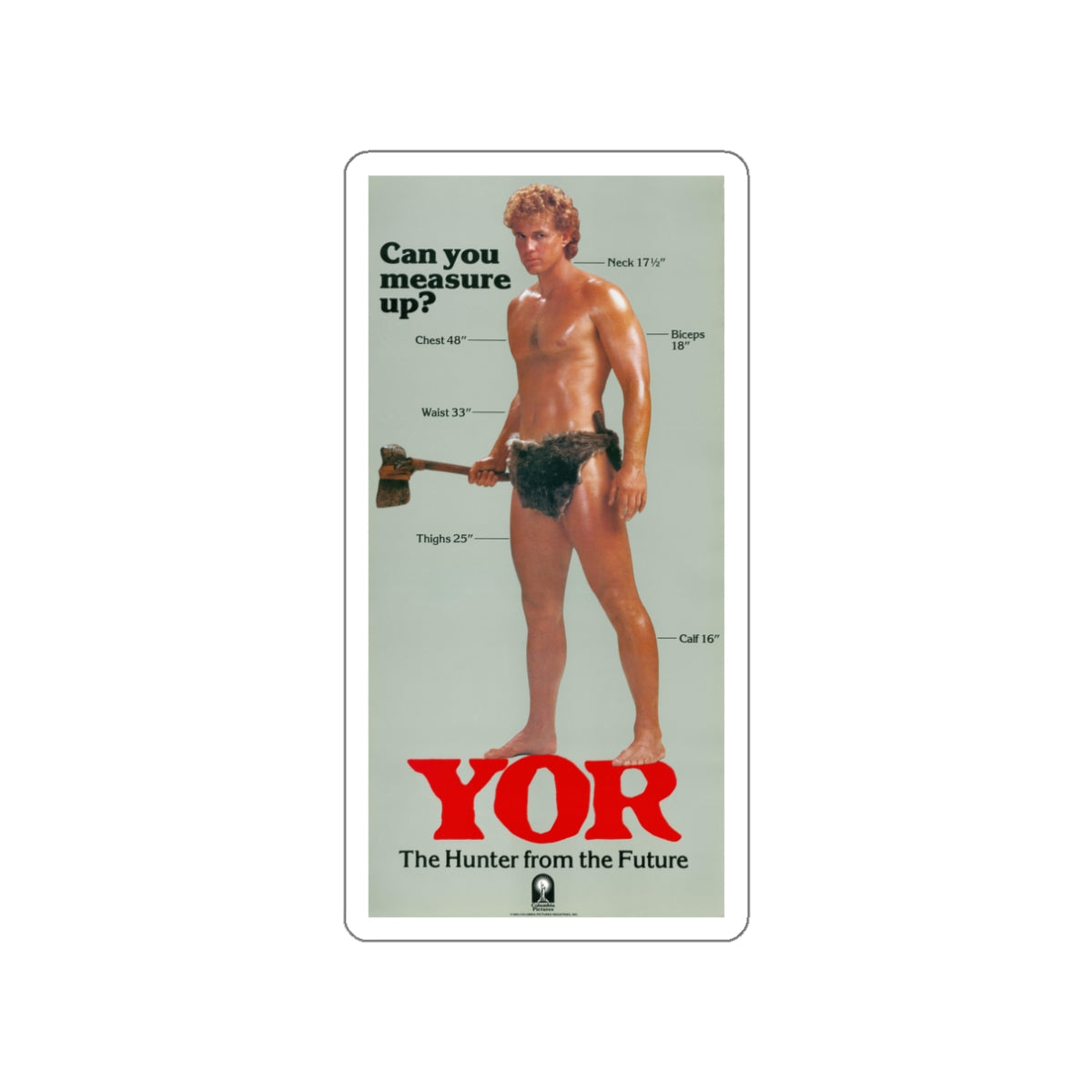 YOR THE HUNTER FROM THE FUTURE (3) 1983 Movie Poster STICKER Vinyl Die-Cut Decal-White-The Sticker Space