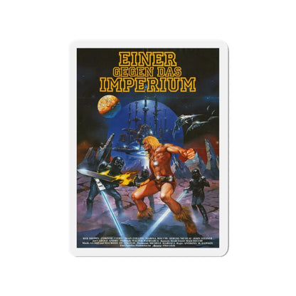YOR THE HUNTER FROM THE FUTURE (GERMAN) 1983 Movie Poster - Refrigerator Magnet 3 Inch - The Sticker Space