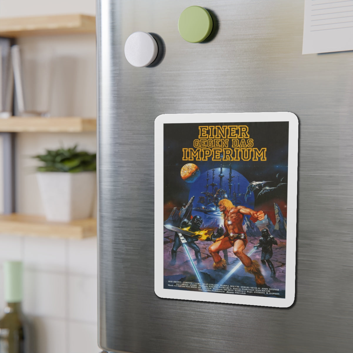 YOR THE HUNTER FROM THE FUTURE (GERMAN) 1983 Movie Poster - Refrigerator Magnet-The Sticker Space