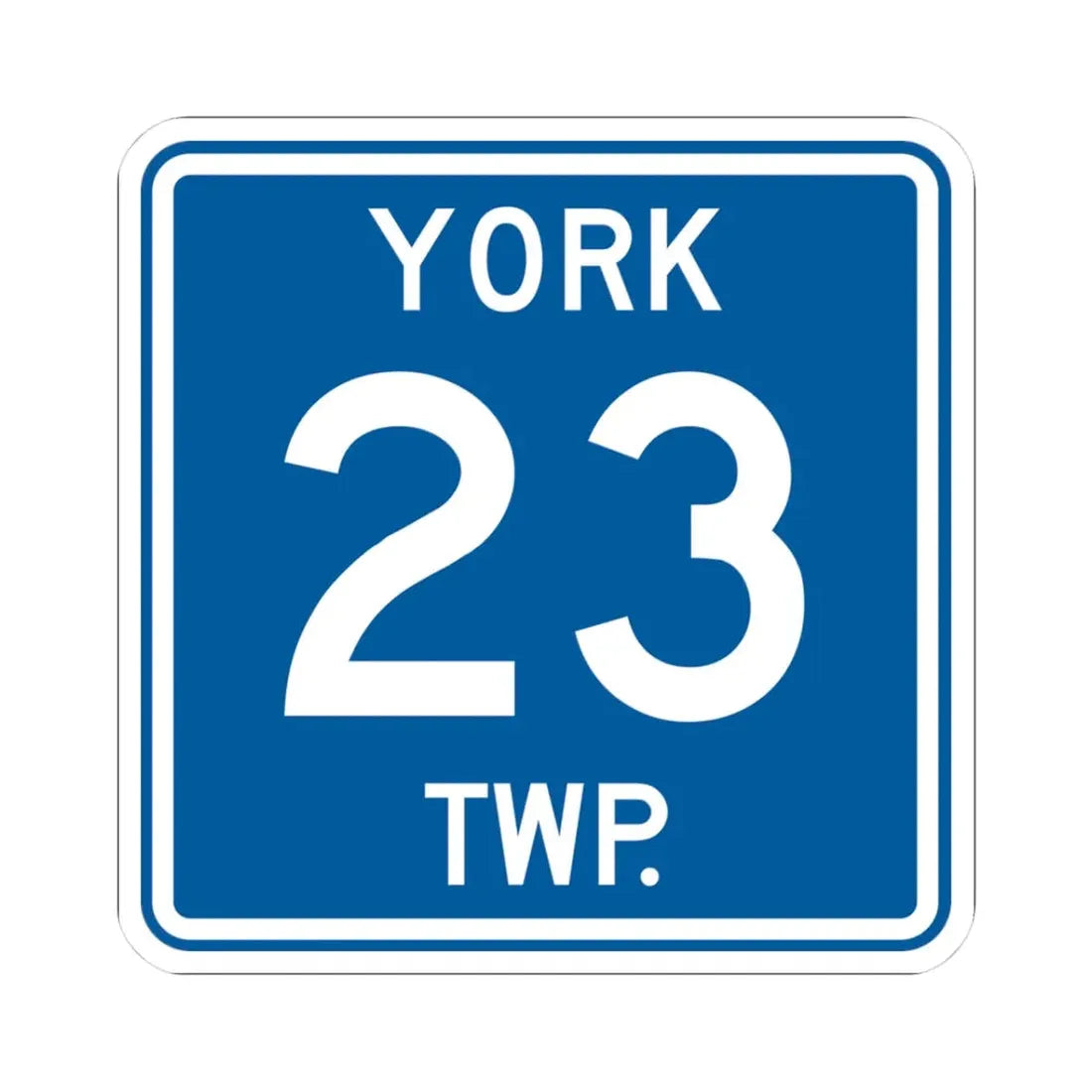 York Township Route 23 Medina County Ohio (Ohio) (Road Sign) STICKER Vinyl Kiss-Cut Decal 3 Inch White - The Sticker Space