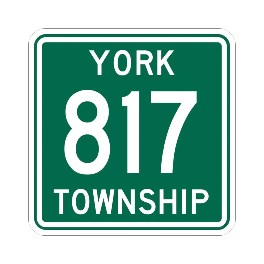 York Township Route 817 Morgan County Ohio (Ohio) (Road Sign) STICKER Vinyl Kiss-Cut Decal 3 Inch White - The Sticker Space