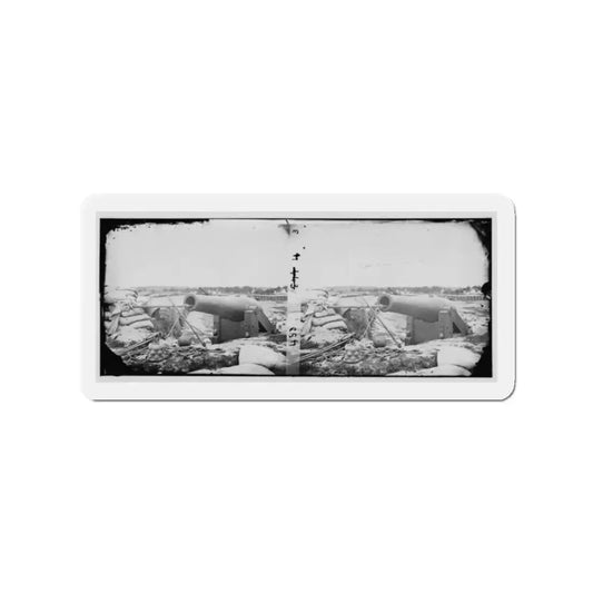 Yorktown, Va. Confederate Fortifications, With Large Gun (U.S. Civil War) Refrigerator Magnet 2 Inch Die-Cut - The Sticker Space