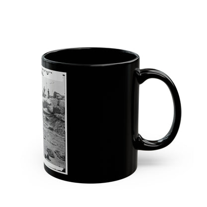 Yorktown, Va. Confederate Fortifications Reinforced With Bales Of Cotton (U.S. Civil War) Black Coffee Mug-The Sticker Space