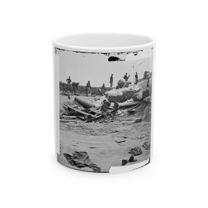 Yorktown, Va. Confederate Fortifications Reinforced With Bales Of Cotton (U.S. Civil War) White Coffee Mug-11oz-The Sticker Space