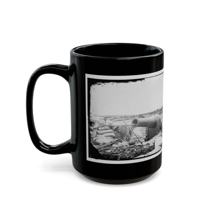 Yorktown, Va. Confederate Fortifications, With Large Gun (U.S. Civil War) Black Coffee Mug-The Sticker Space