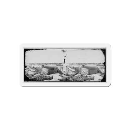 Yorktown, Va. Confederate Fortifications, With Large Gun (U.S. Civil War) Refrigerator Magnet-3" x 3"-Die-Cut-1 pc-The Sticker Space