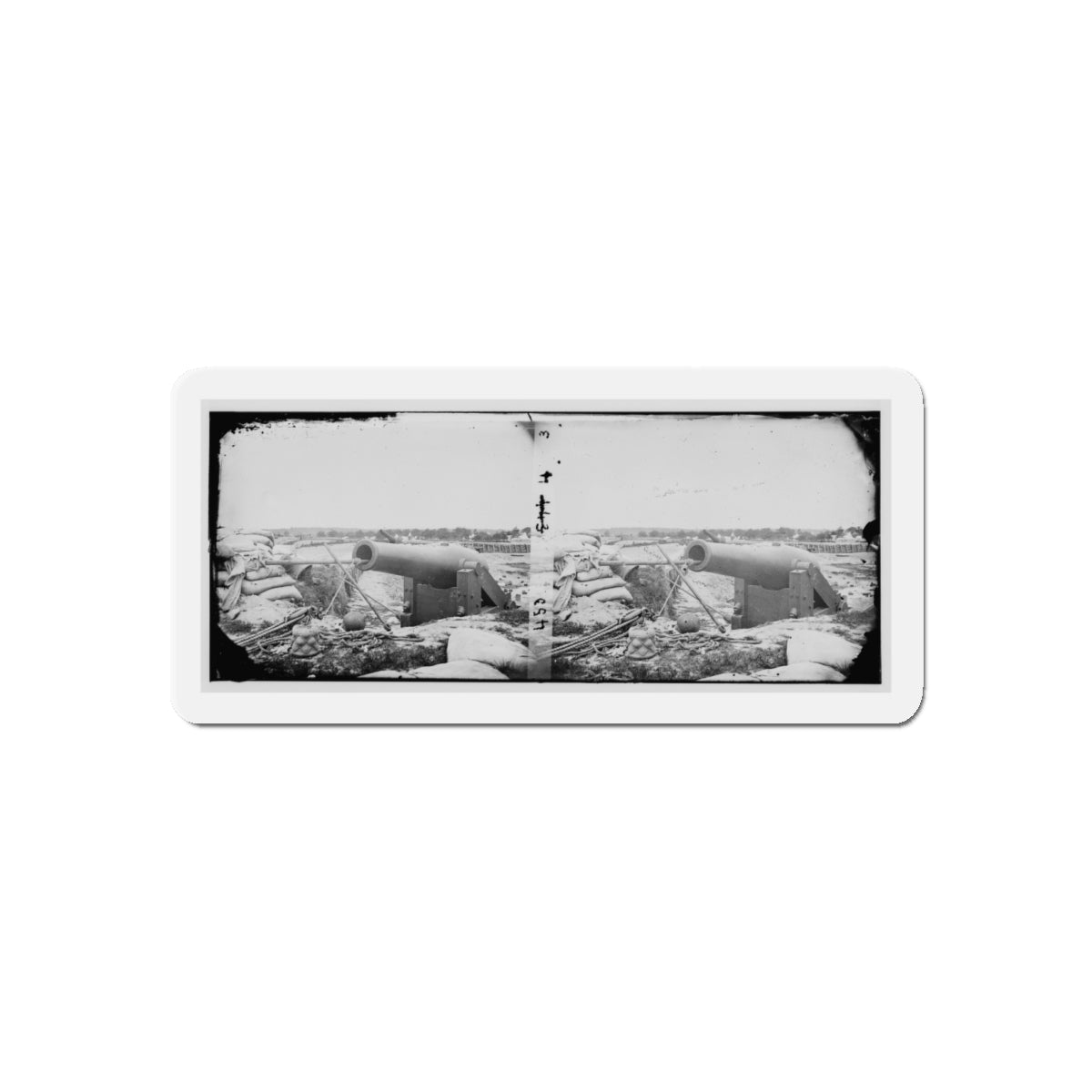 Yorktown, Va. Confederate Fortifications, With Large Gun (U.S. Civil War) Refrigerator Magnet-4" x 4"-Die-Cut-1 pc-The Sticker Space