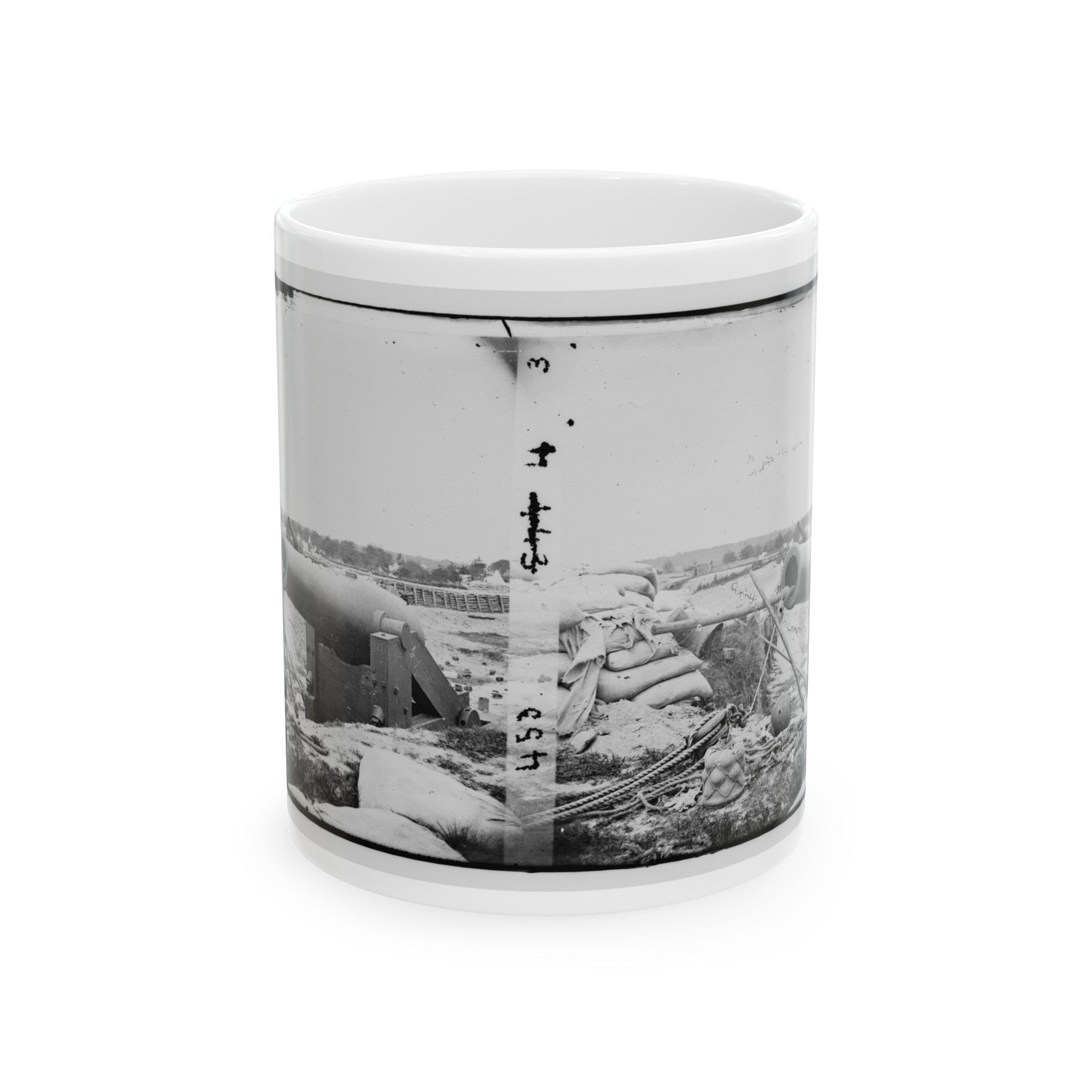 Yorktown, Va. Confederate Fortifications, With Large Gun (U.S. Civil War) White Coffee Mug-11oz-The Sticker Space