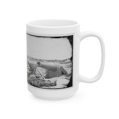 Yorktown, Va. Confederate Fortifications, With Large Gun (U.S. Civil War) White Coffee Mug-The Sticker Space