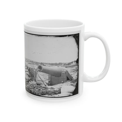 Yorktown, Va. Confederate Fortifications, With Large Gun (U.S. Civil War) White Coffee Mug-The Sticker Space