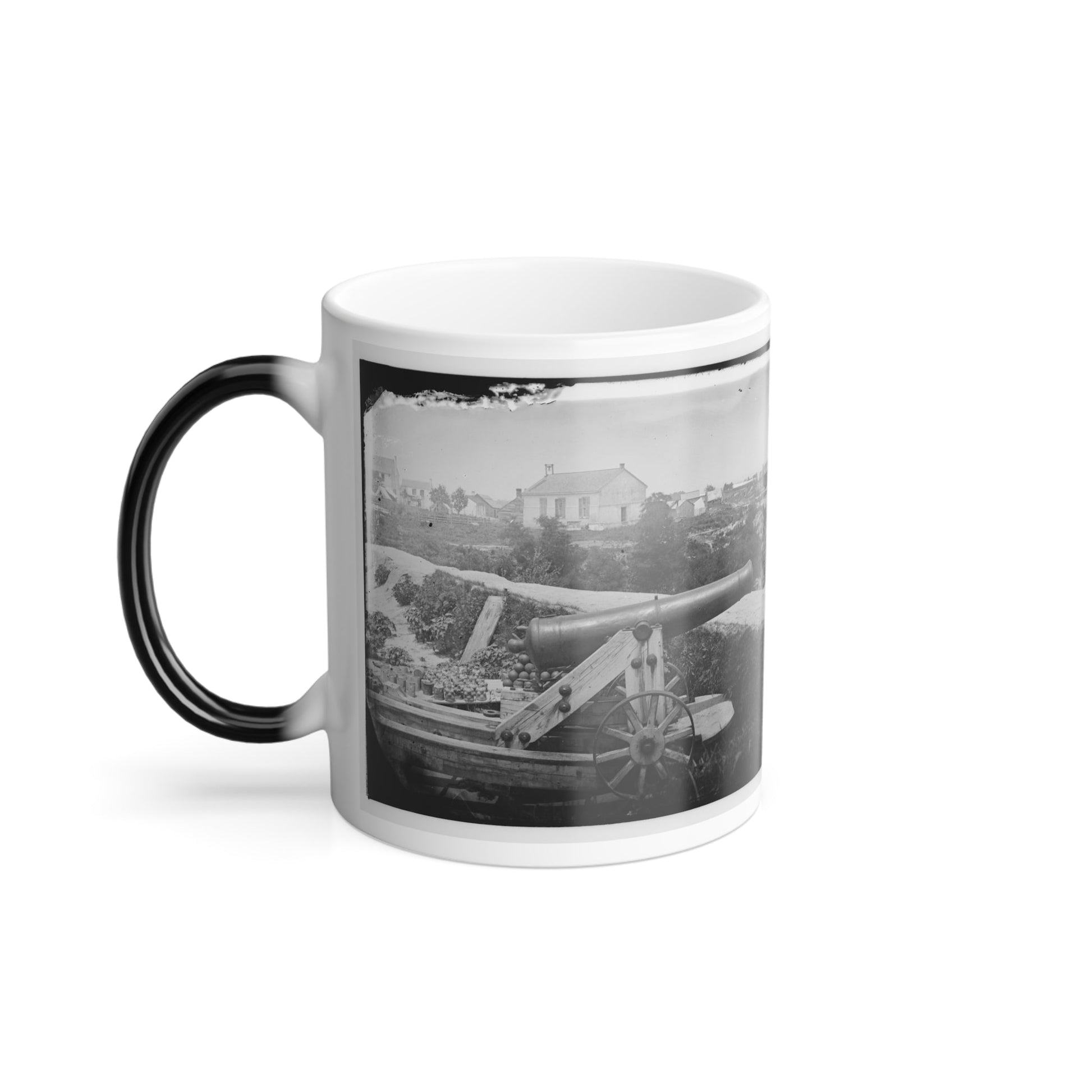 Yorktown, Va. Confederate Naval Gun; in Background Is Nelson Church, Used as a Hospital (U.S. Civil War) Color Morphing Mug 11oz-11oz-The Sticker Space