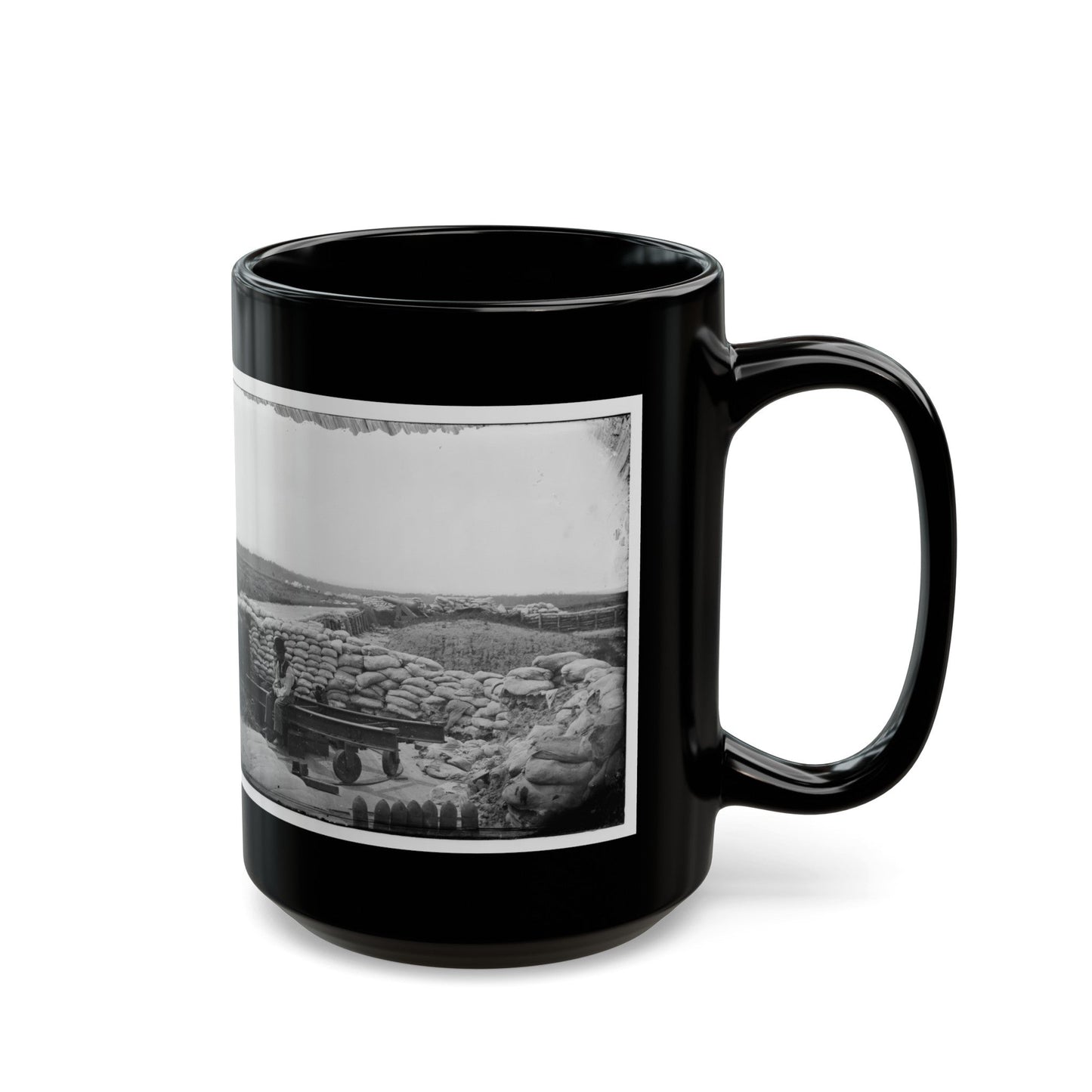 Yorktown, Va. Confederate Sandbag Fortifications (U.S. Civil War) Black Coffee Mug-The Sticker Space