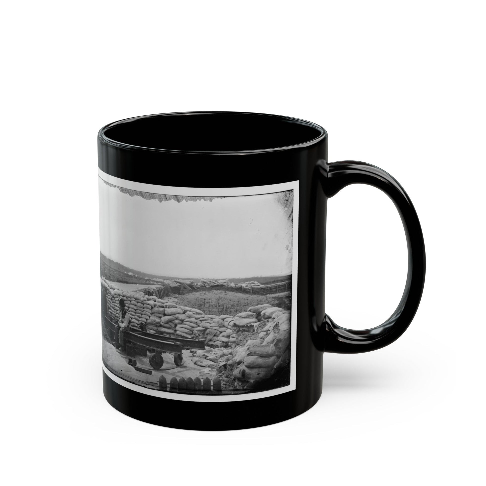 Yorktown, Va. Confederate Sandbag Fortifications (U.S. Civil War) Black Coffee Mug-The Sticker Space