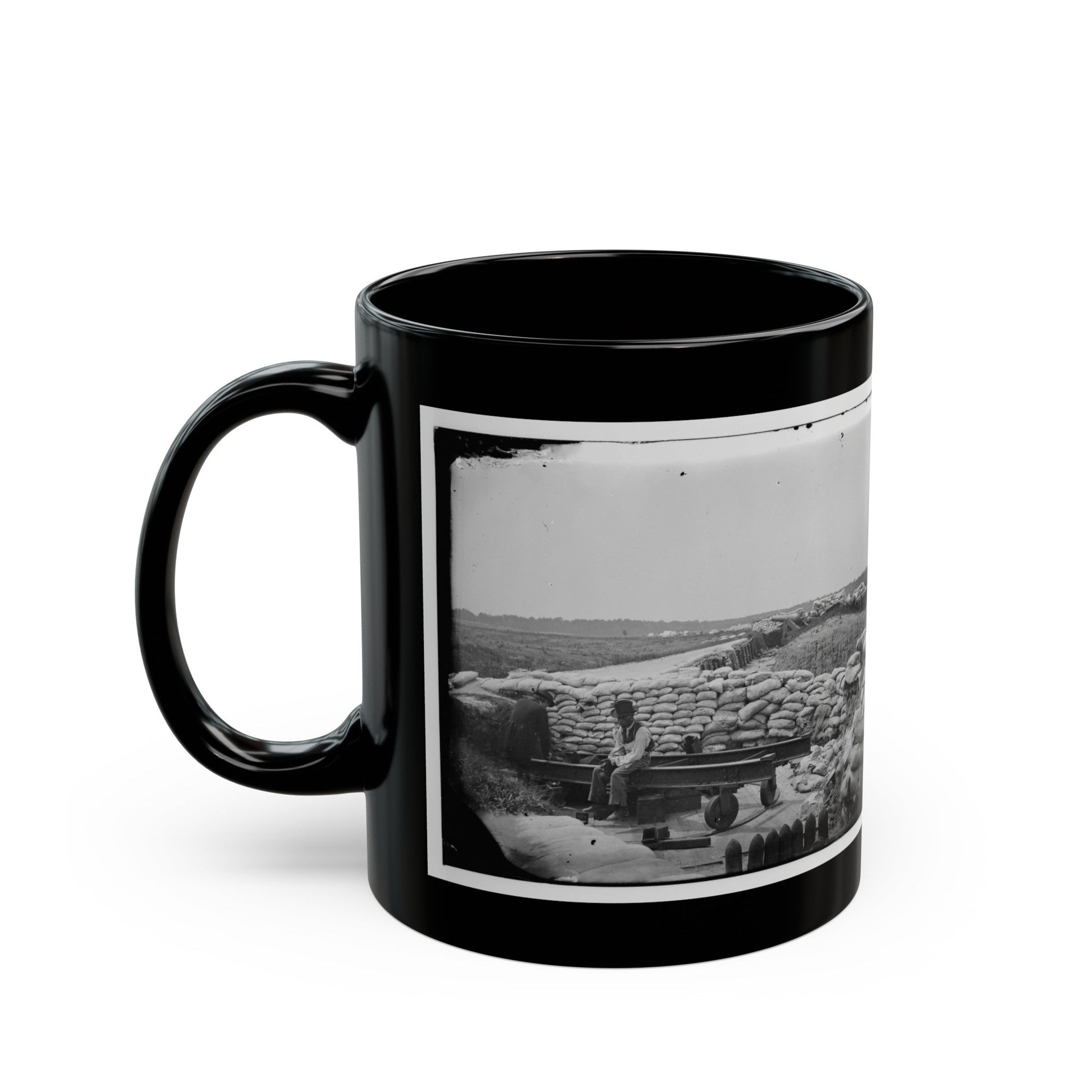 Yorktown, Va. Confederate Sandbag Fortifications (U.S. Civil War) Black Coffee Mug-The Sticker Space