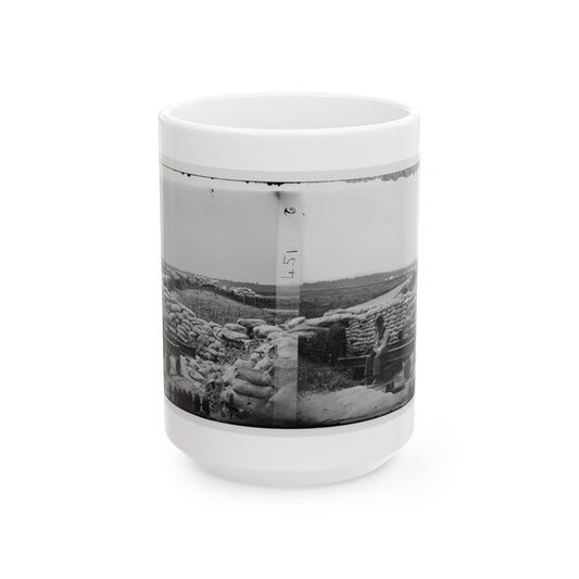 Yorktown, Va. Confederate Sandbag Fortifications (U.S. Civil War) White Coffee Mug-15oz-The Sticker Space