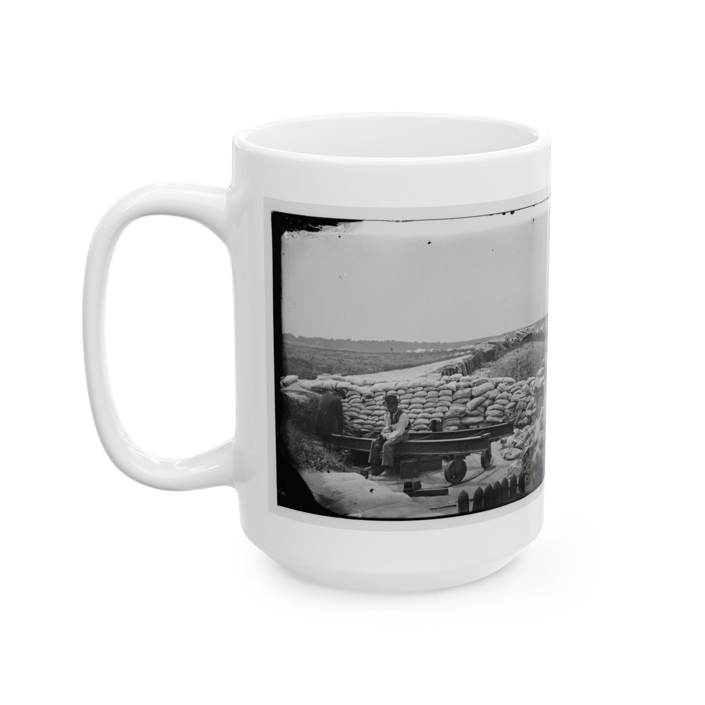 Yorktown, Va. Confederate Sandbag Fortifications (U.S. Civil War) White Coffee Mug-The Sticker Space