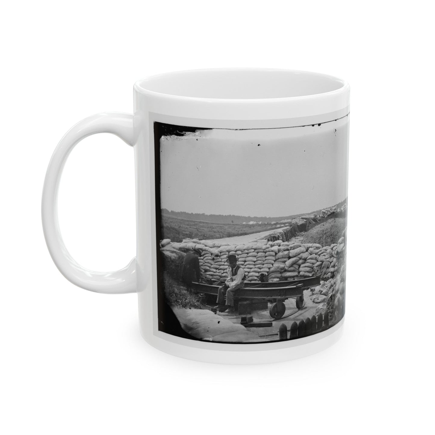 Yorktown, Va. Confederate Sandbag Fortifications (U.S. Civil War) White Coffee Mug-The Sticker Space