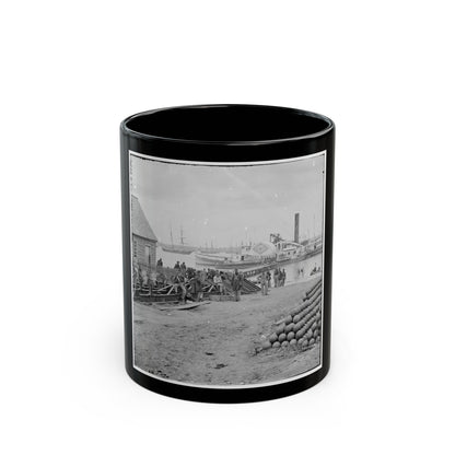 Yorktown, Va. Embarkation For White House Landing, Va. (U.S. Civil War) Black Coffee Mug-11oz-The Sticker Space