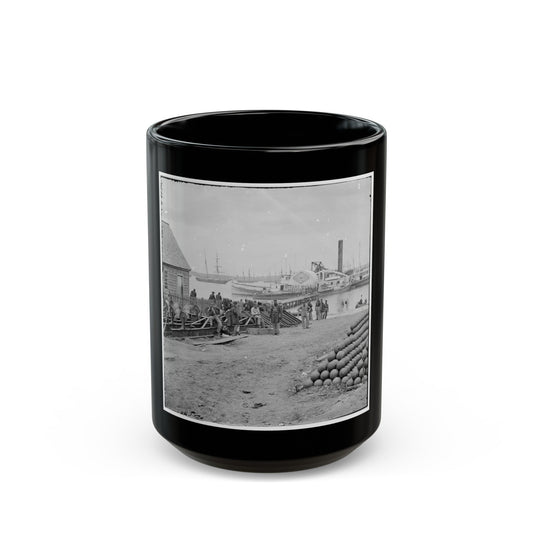 Yorktown, Va. Embarkation For White House Landing, Va. (U.S. Civil War) Black Coffee Mug-15oz-The Sticker Space