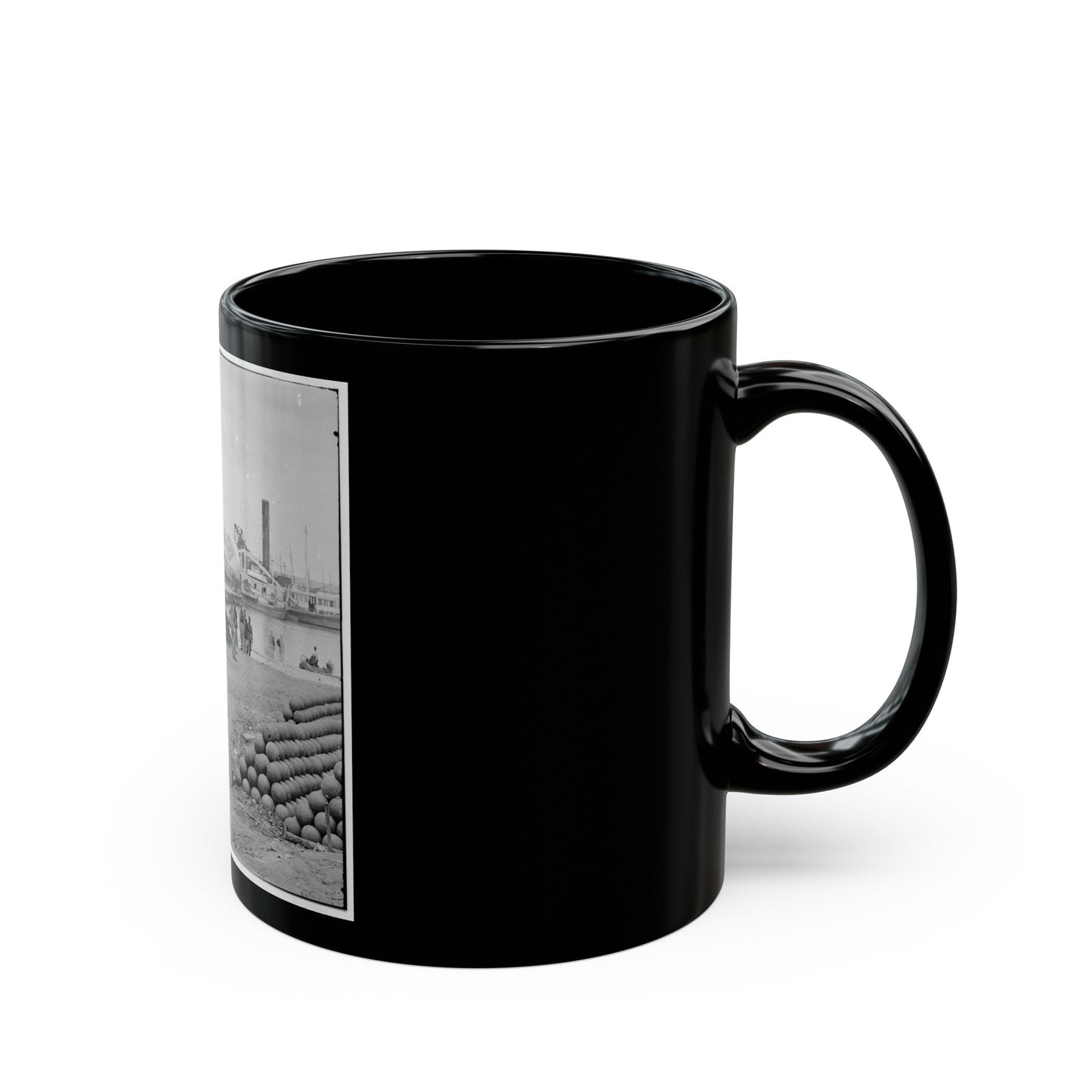 Yorktown, Va. Embarkation For White House Landing, Va. (U.S. Civil War) Black Coffee Mug-The Sticker Space