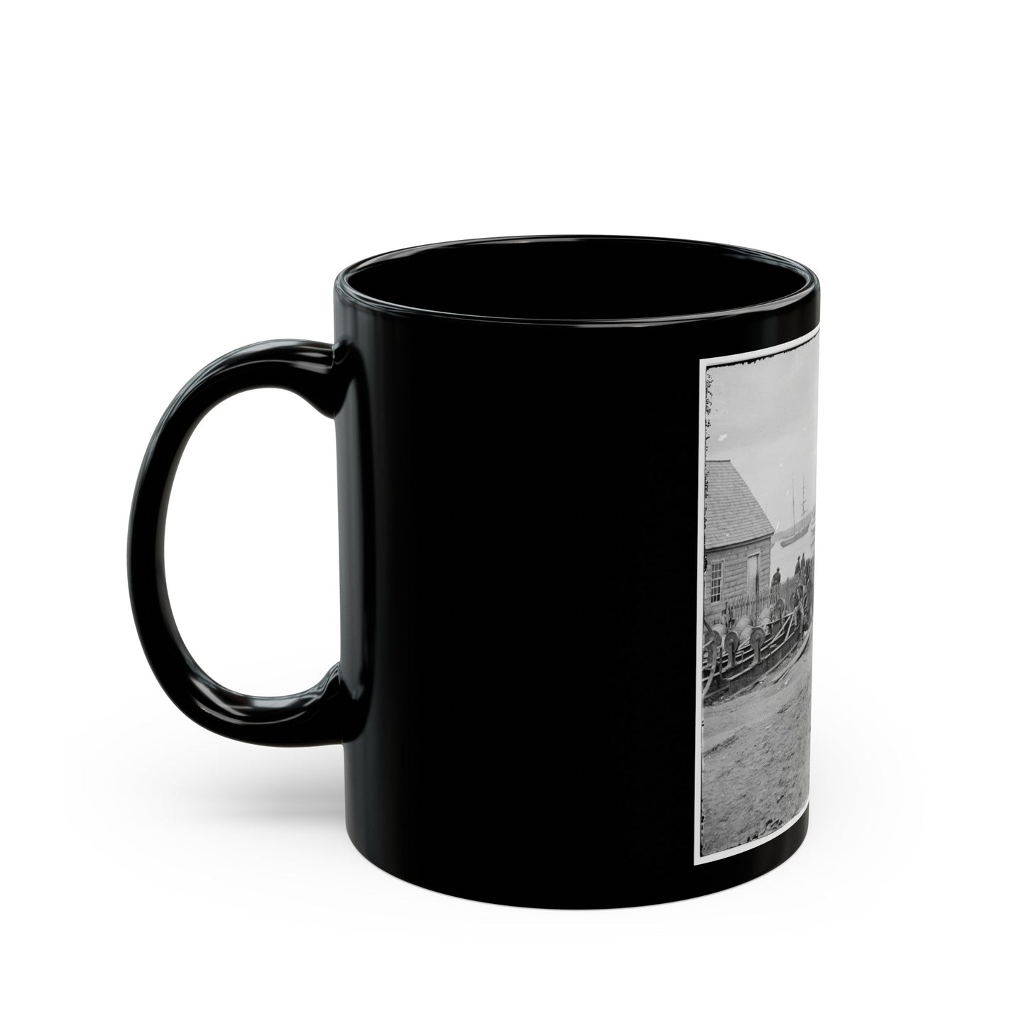 Yorktown, Va. Embarkation For White House Landing, Va. (U.S. Civil War) Black Coffee Mug-The Sticker Space