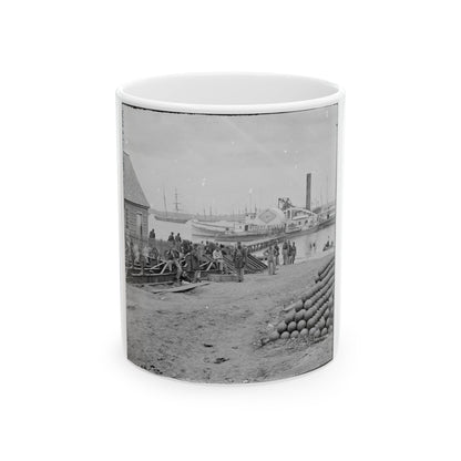 Yorktown, Va. Embarkation For White House Landing, Va. (U.S. Civil War) White Coffee Mug-11oz-The Sticker Space