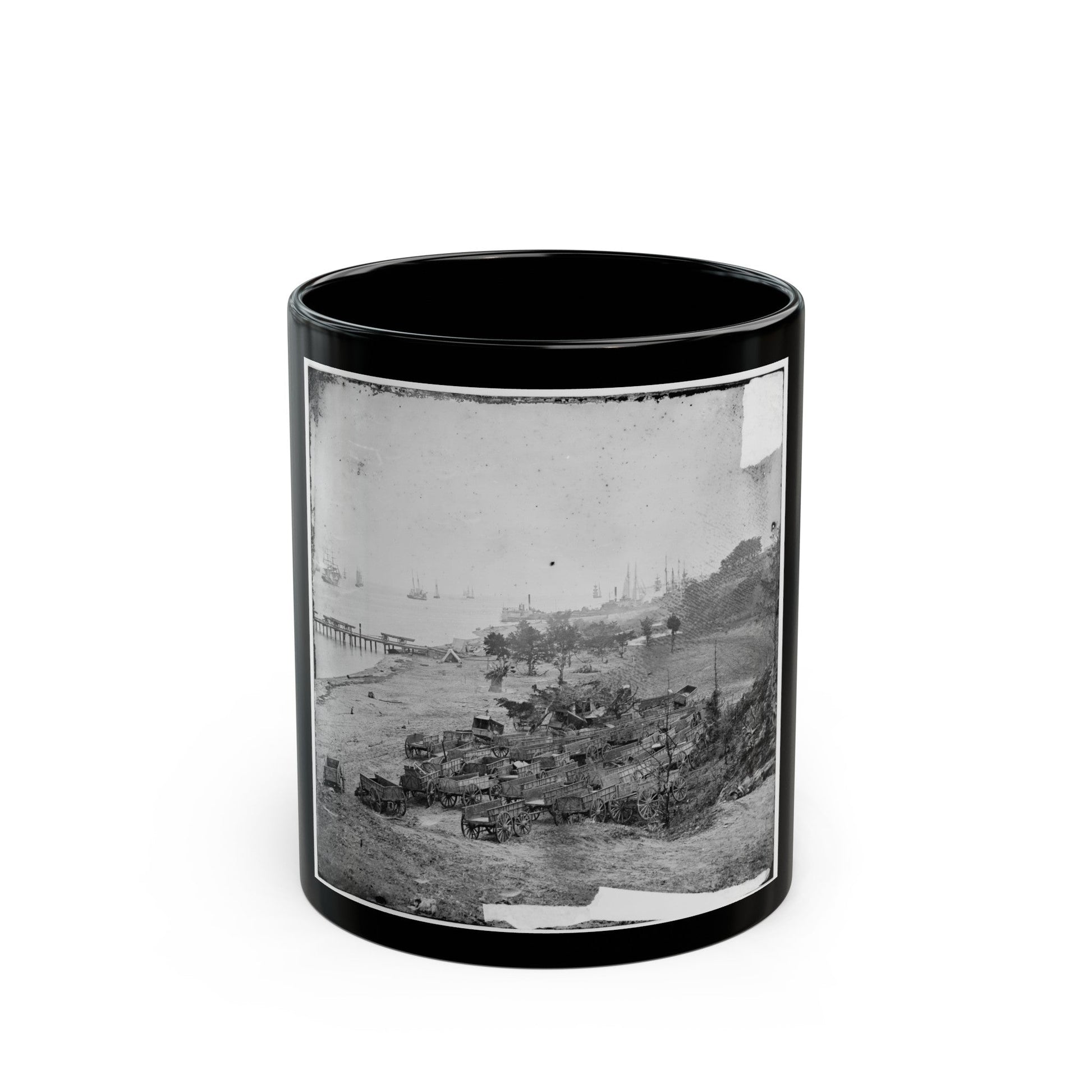 Yorktown, Va. Federal Wagon Park (U.S. Civil War) Black Coffee Mug-11oz-The Sticker Space