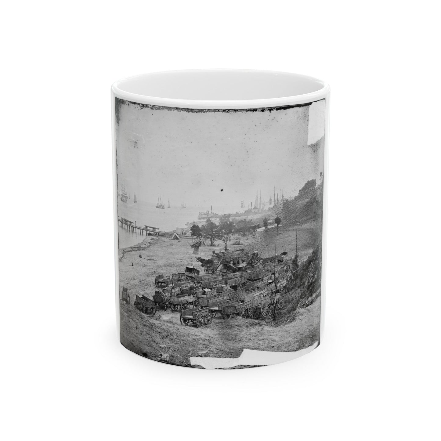 Yorktown, Va. Federal Wagon Park (U.S. Civil War) White Coffee Mug-11oz-The Sticker Space